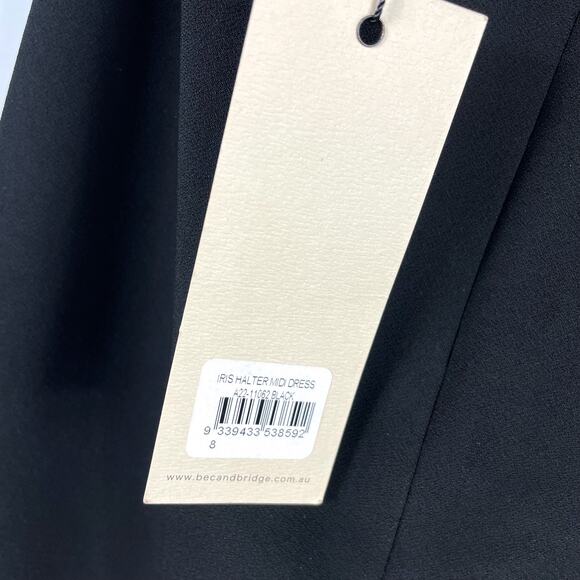 Bec + Bridge Iris Dress Black Halter Maxi Cutout Backless Stretch Women Sz 4 - Picture 12 of 14